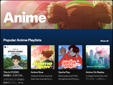 Anime music on Spotify