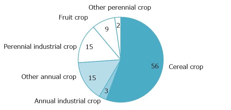 Land area of crop types in Vietnam (2023)
