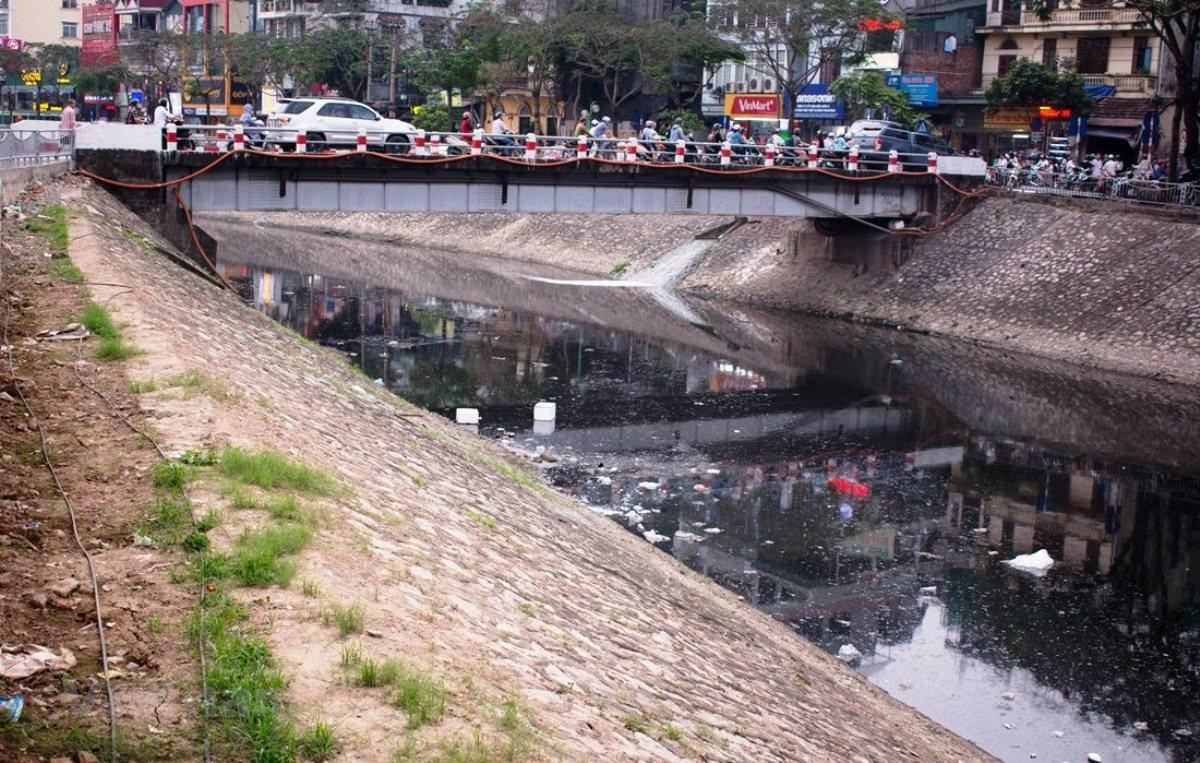 A section of To Lich River, one of the most polluted rivers in Hanoi