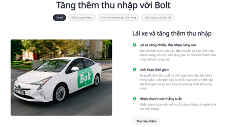 Bolt’s website introduces Vietnamese layout, signifying possible market entry