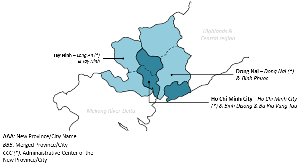The Southeast’s provincial-level administrative units after the 2025 mergers