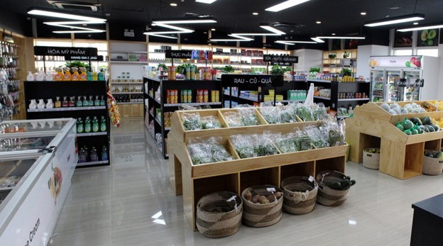 Premium grocery stores in a high-end urban area