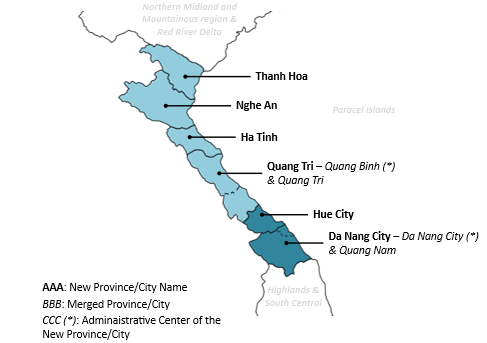 The North Central and Central Coastal provincial-level administrative units