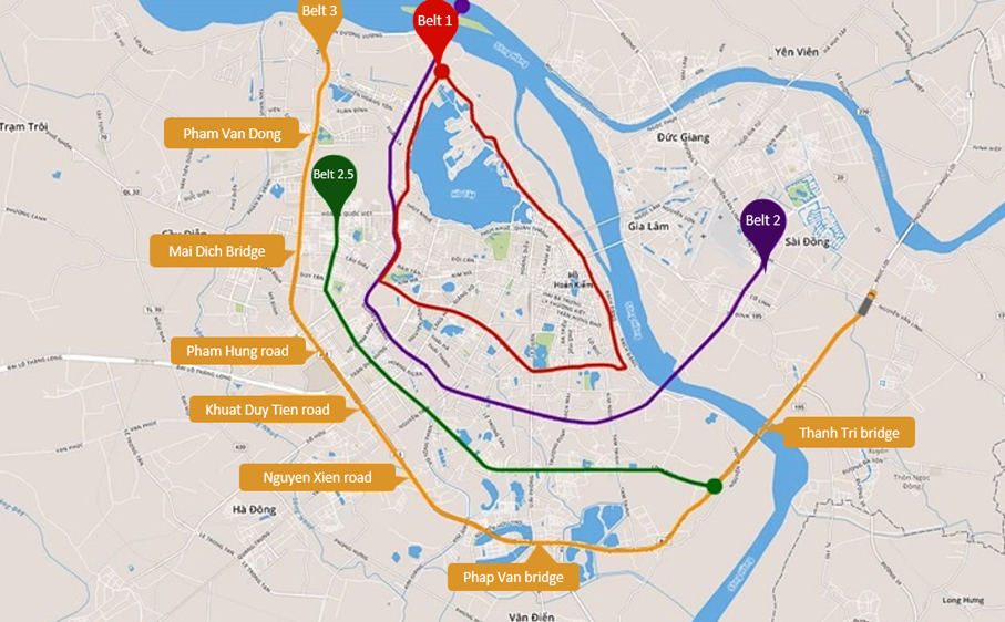 Hanoi belt map