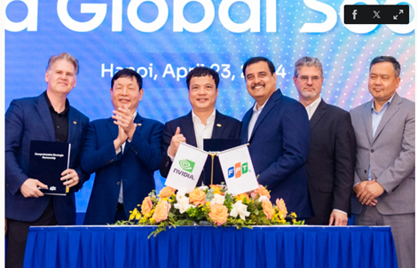 Signing ceremony between Nvidia and FPT in Hanoi