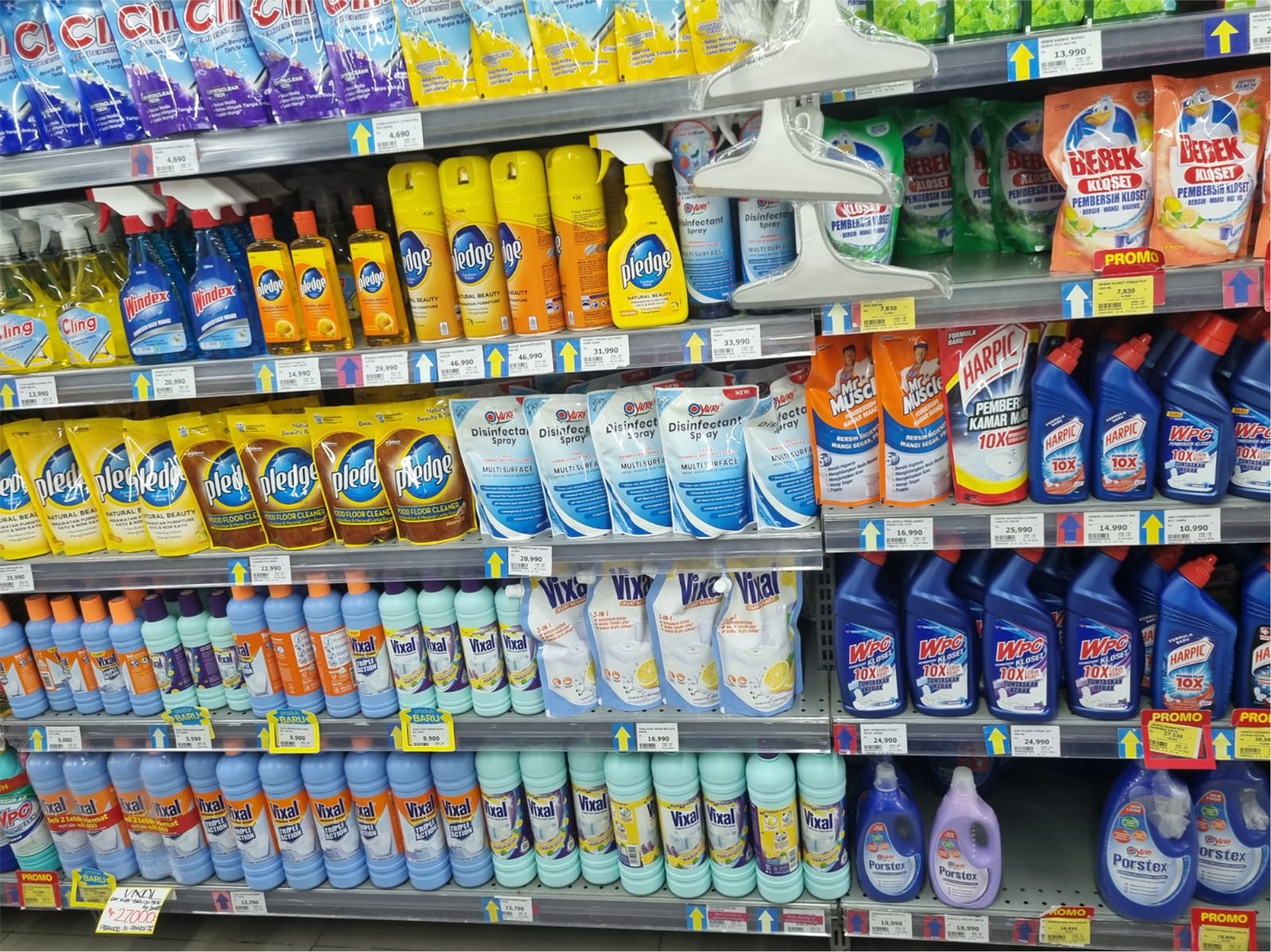 Home Care products in a supermarket in Indonesia