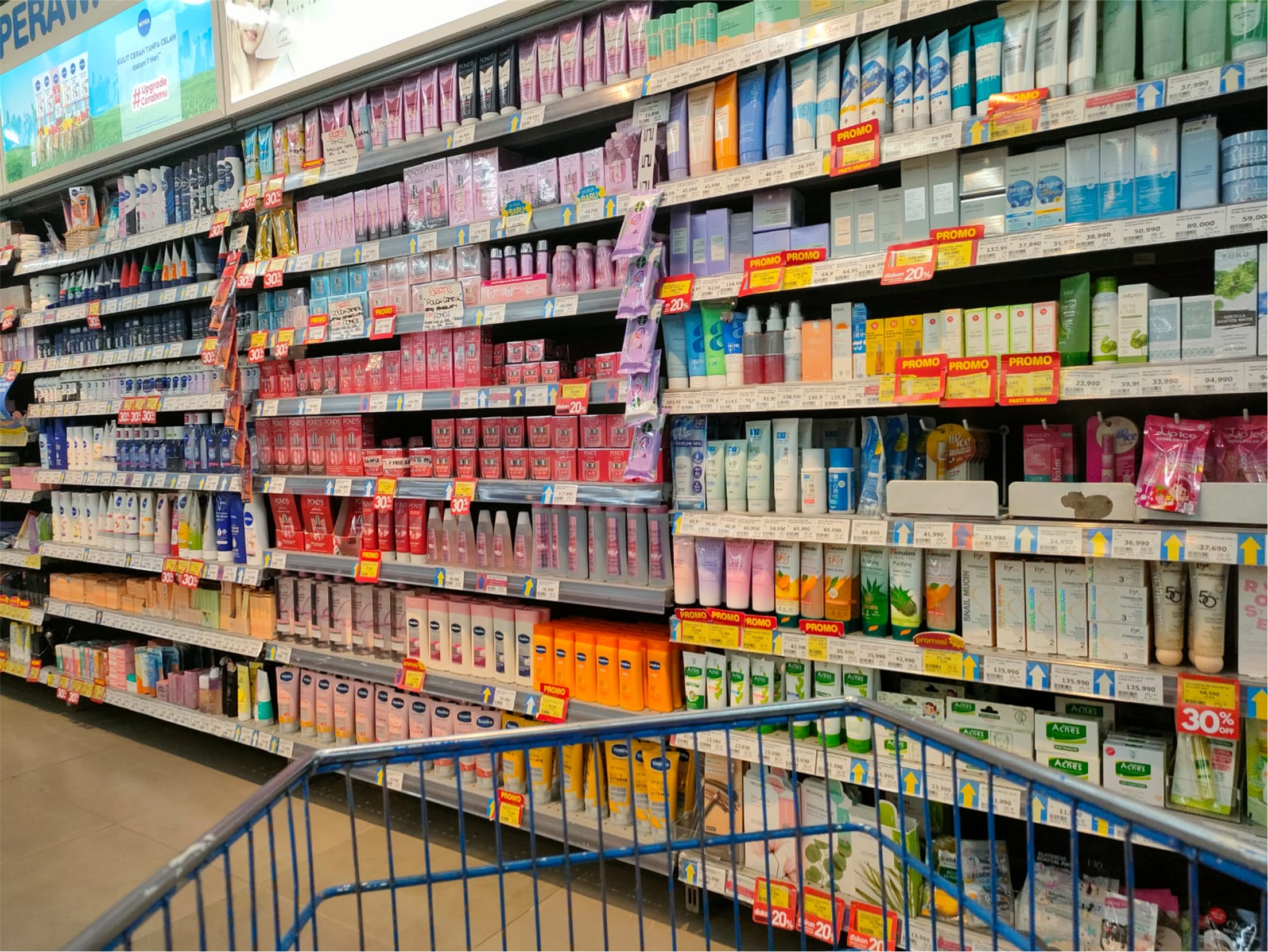 Personal Care products in a supermarket in Indonesia