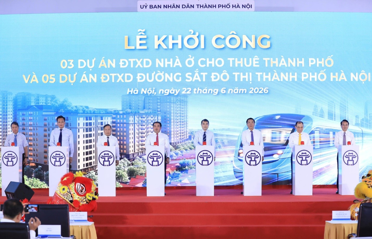 Groundbreaking ceremony for urban railway lines and rental housing in Hanoi
