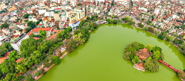 Hoan Kiem Lake viewed from above