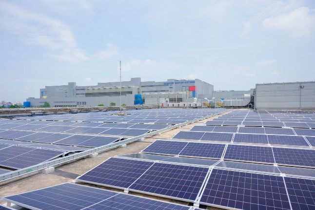 The rooftop solar power project at the Samsung Electronics Vietnam factory