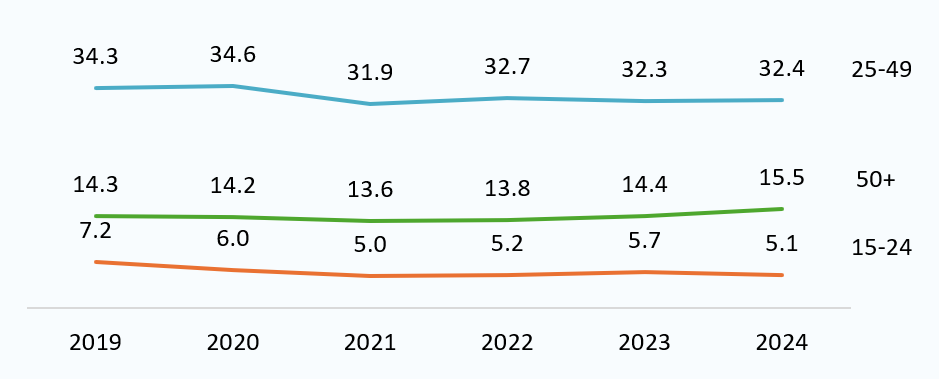 Number of Workers by Age Group in Vietnam