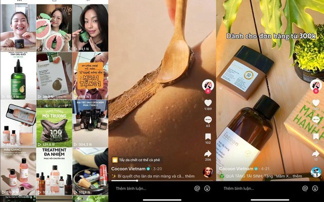Natural cosmetics brand Cocoon on TikTok